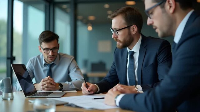 Political risk manager assessing clauses in trade conflict discussions between USA and Asia nations to mitigate supply chain vulnerabilities and diplomatic tensions in  Photo Stock  Concept  and empty