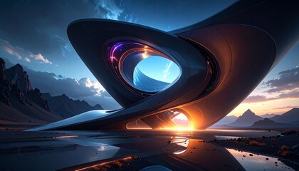 futuristic building