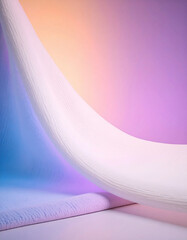 White fabric with a beautiful colorful background