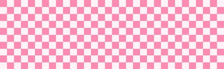 Seamless Checkerboard Background. Grid pattern with pink red accents for a digital plaid backdrop and picnic texture bg..