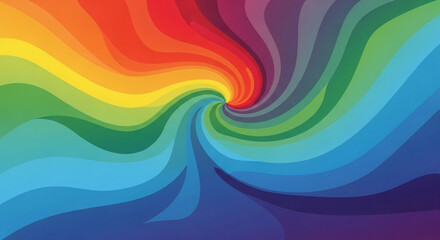 Vibrant rainbow swirl with a mesmerizing spiral effect, showcasing a spectrum of colors in a dynamic and visually captivating composition