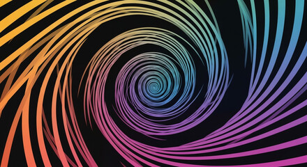 A mesmerizing spiral of vibrant colors creates a captivating optical illusion, drawing the viewer into its depths with a sense of movement and wonder