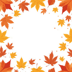 A vibrant autumn background featuring a flat design pattern of fall leaves in warm golden, orange, and crimson hues, with delicate details and subtle texture With png Transparent 