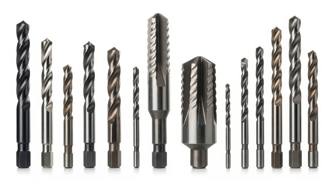 Collection of various metal drill bits.