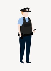 Police officer clipart, occupation, character illustration