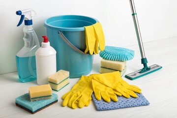 mop and bucket with mop
