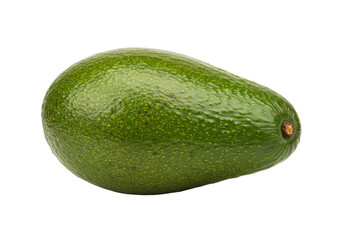 Isolated green avocado is a healthy fruit with delicious buttery texture, on its own