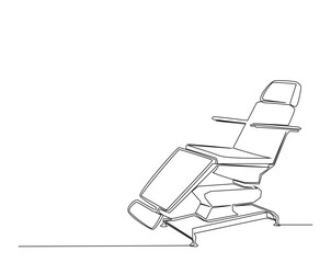 Dentist chair equipment outline illustration. Continuous line drawing of dentistry chair.