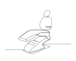 Dentist chair equipment outline illustration. Continuous line drawing of dentistry chair.