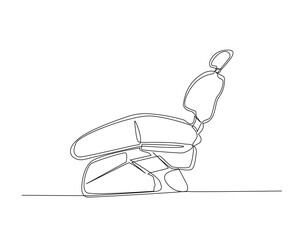 Dentist chair equipment outline illustration. Continuous line drawing of dentistry chair.