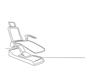 Dentist chair equipment outline illustration. Continuous line drawing of dentistry chair.