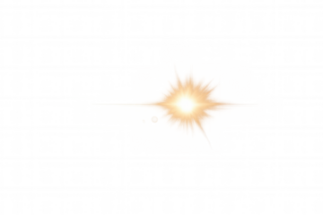 Light effect showing a bright glowing yellow starburst with a star impact, ideal for overlaying designs