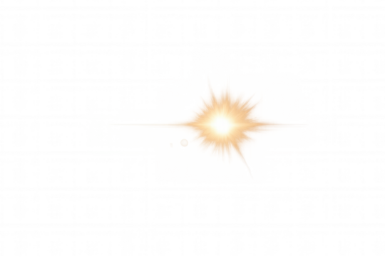 Light effect showing a bright glowing yellow starburst with a star impact, ideal for overlaying designs
