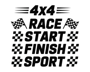 4x4 Race Start Finish Sport Design Bold Black and White Racing Graphics