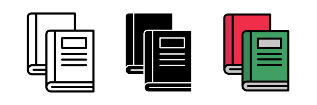Reference data icon vector icon set in stroke, filled and colored concept for web design.