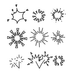 doodle fireworks drawing collection sketch