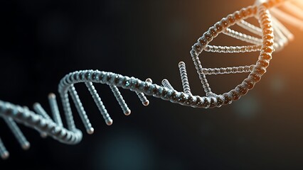 A DNA helix woven from mathematical formulas, entwining all known life within its spiral.