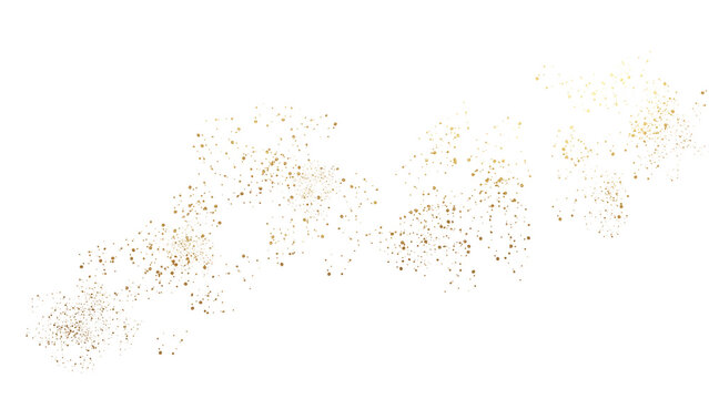 gold sparkles dust particles on transparent background