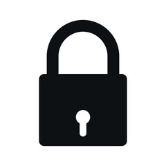 lock icon sign black color vector design on white background