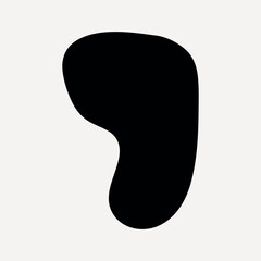Abstract organic black shape design. vector