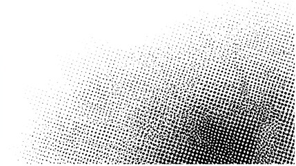 halftone abstract texture overlay with black dots on white background for retro graphic design or vintage print effect