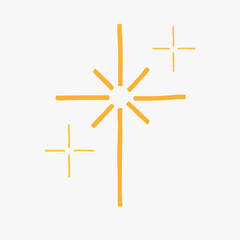 Minimalist yellow star sparkles vector