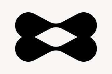 Abstract geometric black shape vector