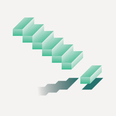 Fototapeta premium Abstract floating green stairs illustration vector