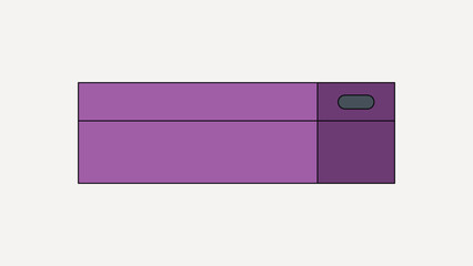 Purple box, flat object collage element vector