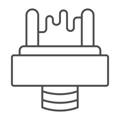 Atomizer with springs thin line icon, vape device concept. Vector graphics. Vaping sign on white background, outline style icon for mobile or web design.