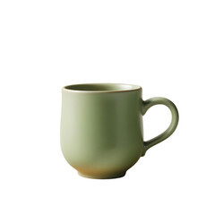 Simple ceramic mug with handle on a contrasting field