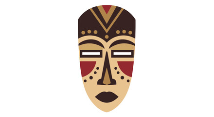 Abstract rendering of a cultural mask with tribal style and geometric patterns creating an ethnic