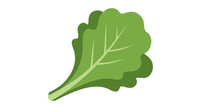 Vibrant green leaf illustration showcasing fresh produce with a simple design and smooth textures