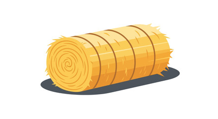 Cartoon illustration of a golden bale of hay, evoking a sense of rustic charm and harvest abundance