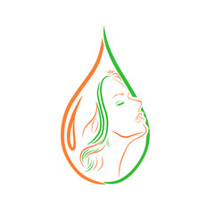 woman in drops without background