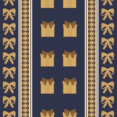 Elegant Holiday Gift Boxes and Bows Seamless Pattern