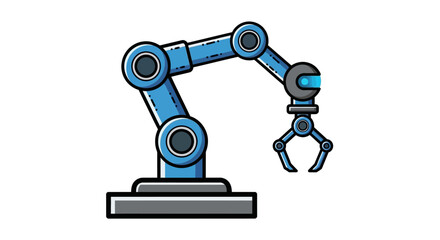 Blue Robotic Arm with Claw.