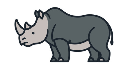 Obraz premium Cartoon Rhino Illustration.