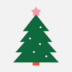 Christmas tree geometric flat illustration vector