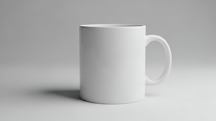 Obraz premium White Ceramic Mug on Simple Gray Background Mockup