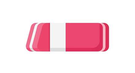 A vector illustration showcasing a pink and white eraser, isolated on a white background, ideal