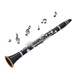 Clarinet with Musical Notes.