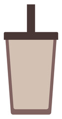 A bubble tea takeaway cup icon vector illustration for cold drinks and boba shops.