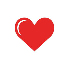A vibrant red heart symbol with a subtle white highlight on the top left curve set against a pure white background evoking feelings of love affection