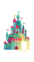 Fototapeta premium Colorful Fairytale Castle Illustration.