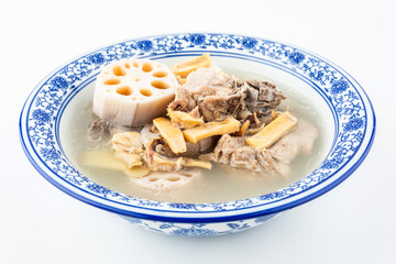 A bowl of lotus root and cuttlefish bone soup