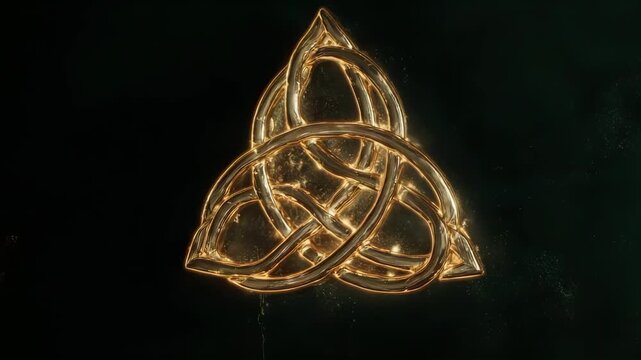 A hypnotic, seamless loop of a golden Celtic knot pattern elegantly animating. Ideal for projects related to Irish culture, tradition, and St. Patrick's Day.