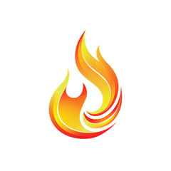 Abstract Flame Fire Logo Design with Orange and Yellow Gradient for Energy and Power Concept