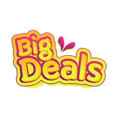 3D Big Deals Text Banner for Online Store Promotion