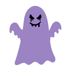 ハロウィンの驚かし紫のおばけイラスト⭐︎PNG